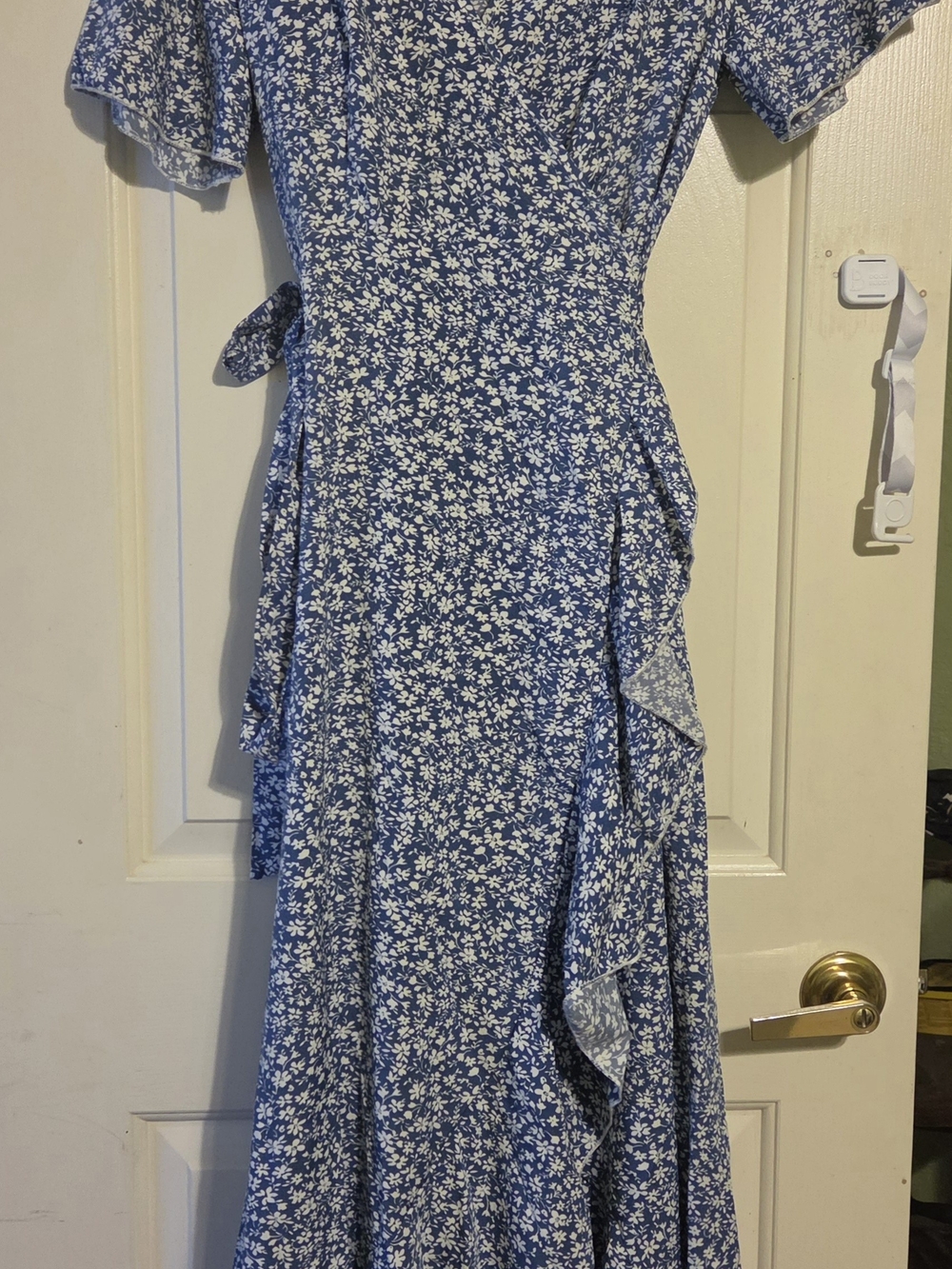 Blue Floral Wrap Maxi Dress - Classic Summer Style